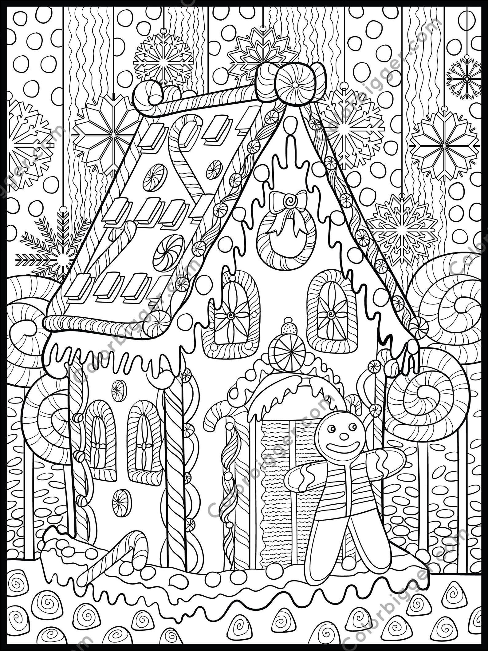 Huge Gingerbread House Coloring Poster now in Two Sizes. A | Etsy