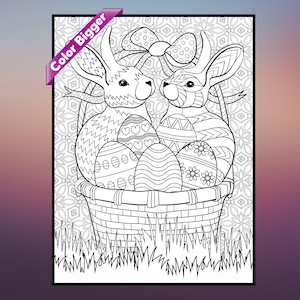 Huge Easter coloring poster in sizes 24x32 or 36x48, home decor, wall art, christmas gift