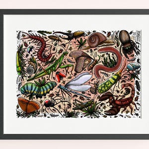 Creepy Crawley Print Traditional Tattoo Neo Traditional Tattoo Flash Art Tattoo Flash Tattoo Art Print Poster