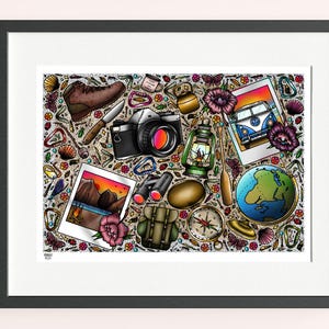 Wild Camping Road Trip Print Traditional Tattoo Neo Traditional Tattoo Flash Art Tattoo Flash Tattoo Art Print Poster