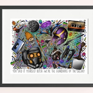 Guardians of the Galaxy Tattoo Flash Art Print