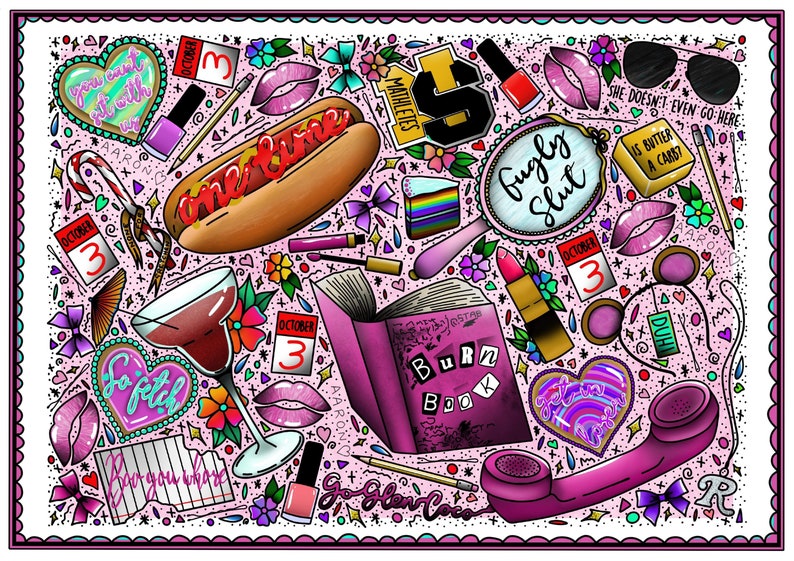 Mean Girls Movie Traditional Tattoo Flash Art Poster Print