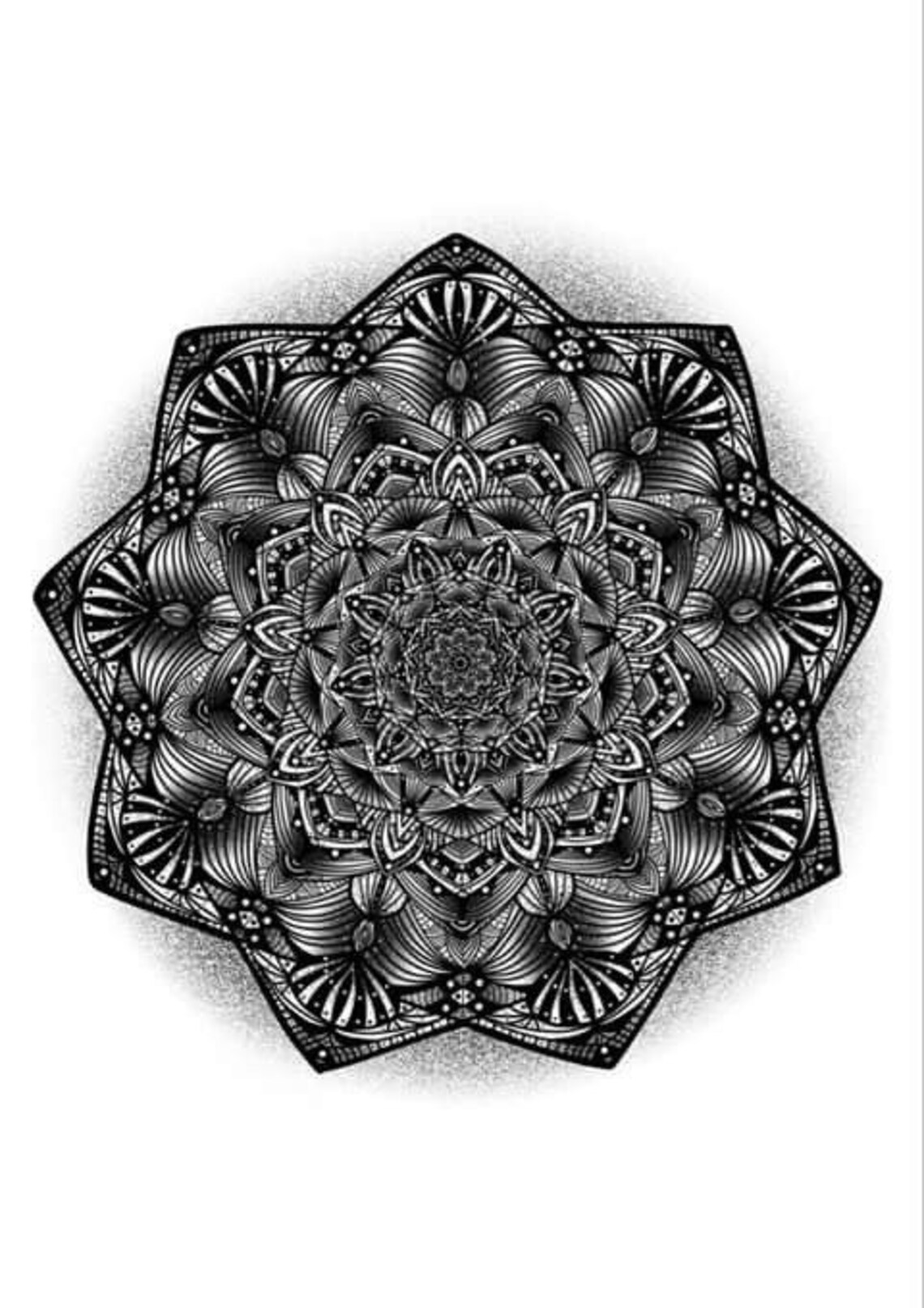 Mandala wall art home decor black and white | Etsy