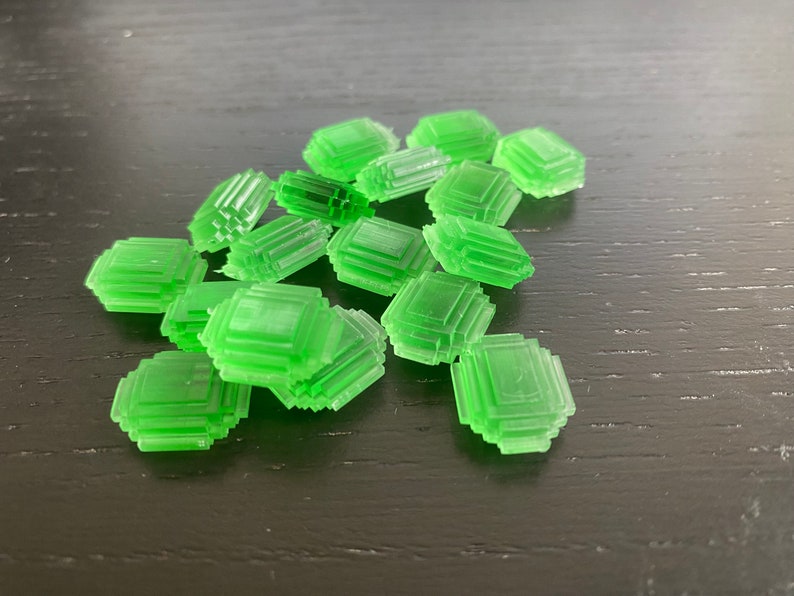 Handgemachte Minecraft 3D Smaragde in drei Größen Replik Edelsteine für Gamer Bild 2