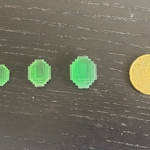 Handgemachte Minecraft 3D Smaragde in drei Größen Replik Edelsteine für Gamer Bild 3