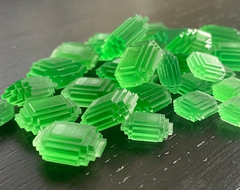 Handmade Minecraft 3D Emeralds in three sizes - Replica Gems for Gamers