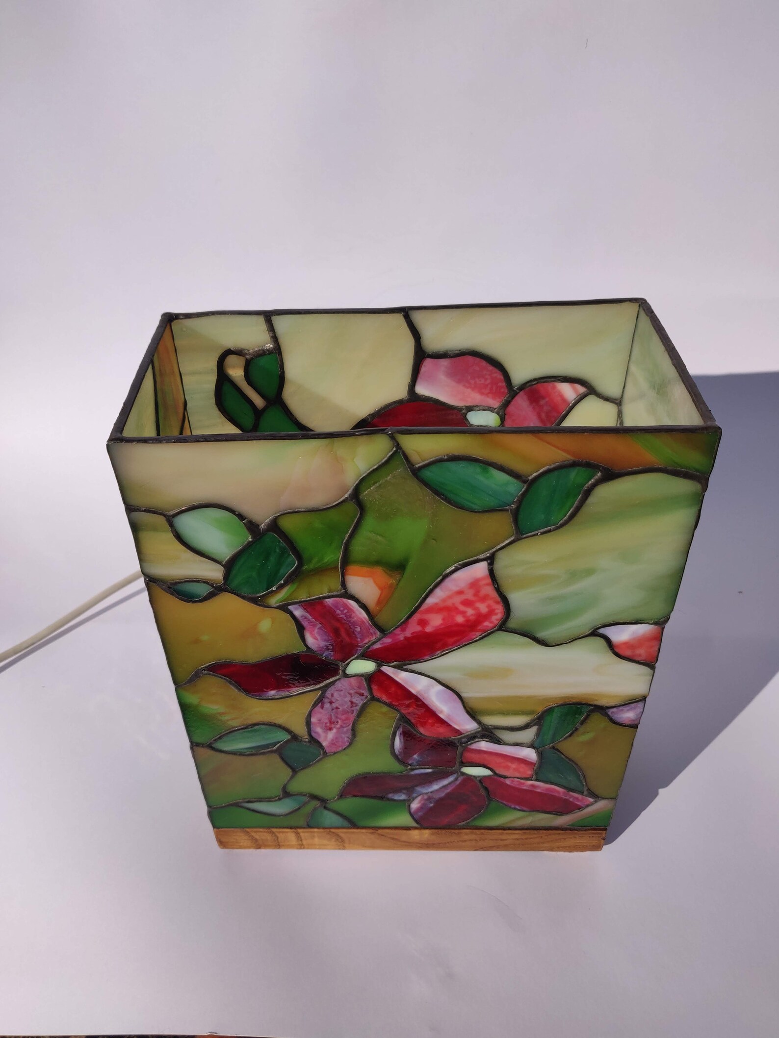 Clematis Stained Glass Lamp Bedside table lamp Stained glass Etsy