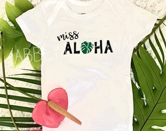 Bodysuit or T-shirt - Miss Aloha - ONESIES® brand - monstera bodysuit - baby gift