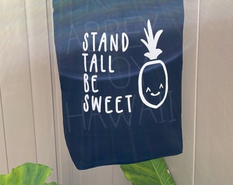 Stand Tall Be Sweet - Reusable CANVAS BAG - Black shopping tote - practical gifts