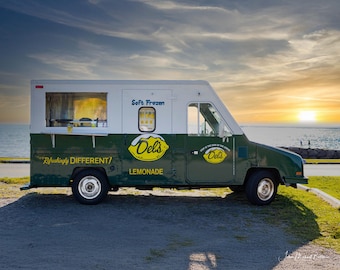 Del's Lemonade Truck Metallic Ink Print, Brenton Point Newport, Rhode Island