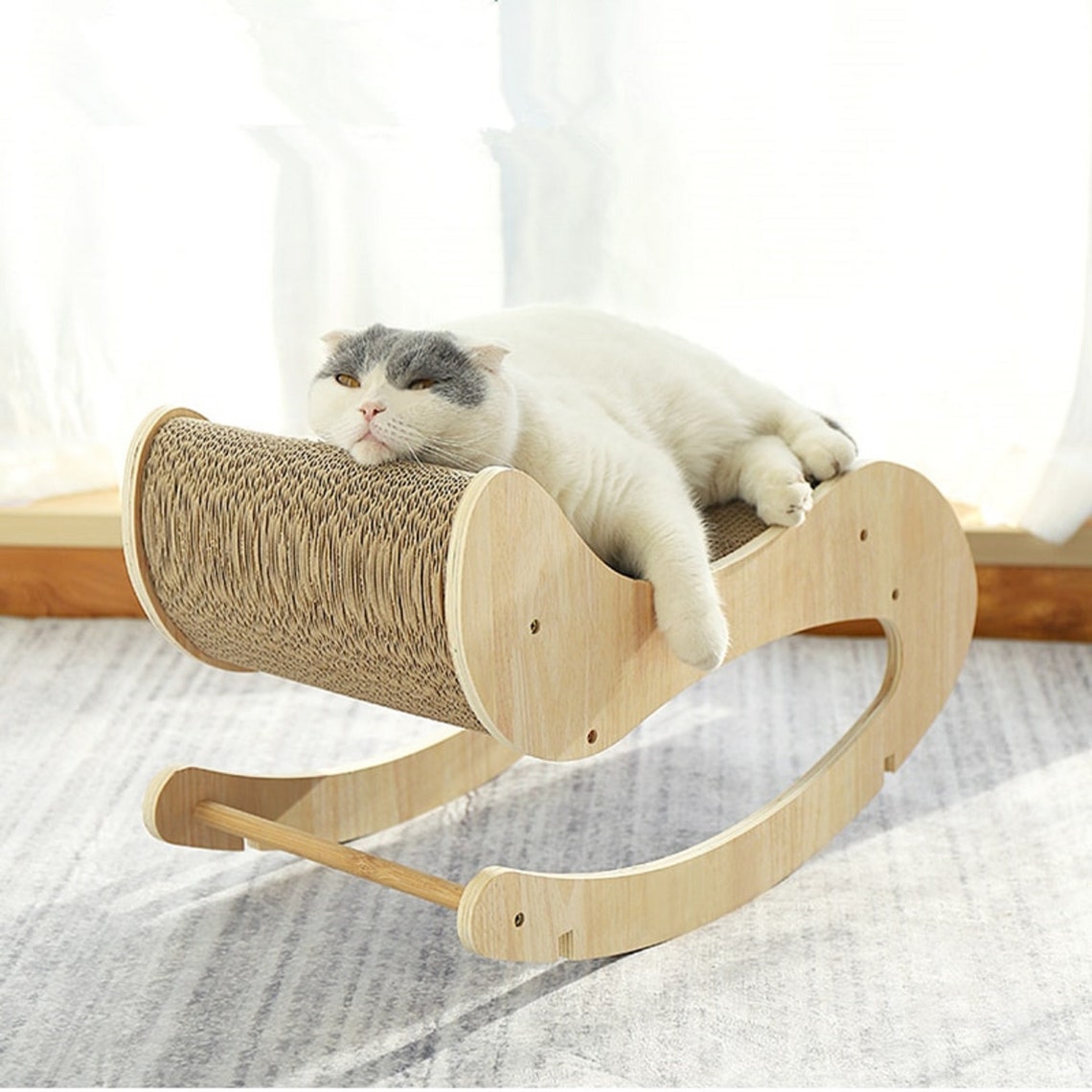 Wooden Cat Bed with Scratching SurfaceCat Sleeping Resting Etsy
