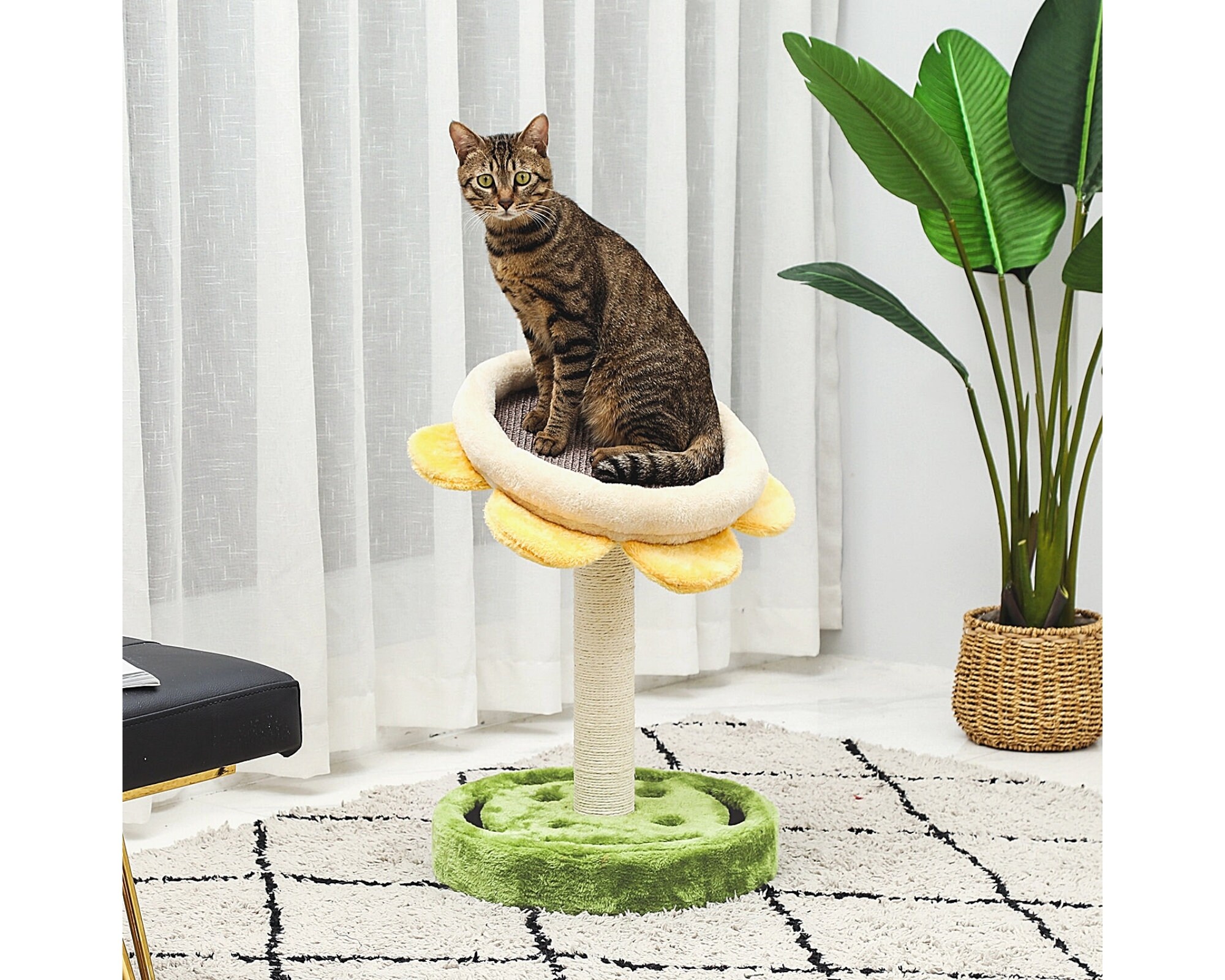 Cat Tree Flower with Sisal Scratching Post and Jump Base Cat Etsy
