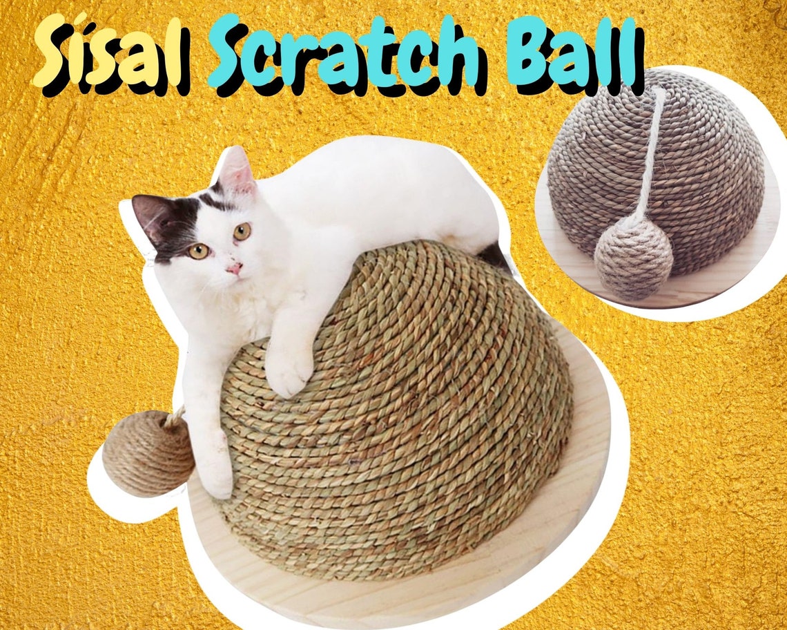 Half circular Cat Sisal Scratching BallCat Sisal Scratcher Etsy
