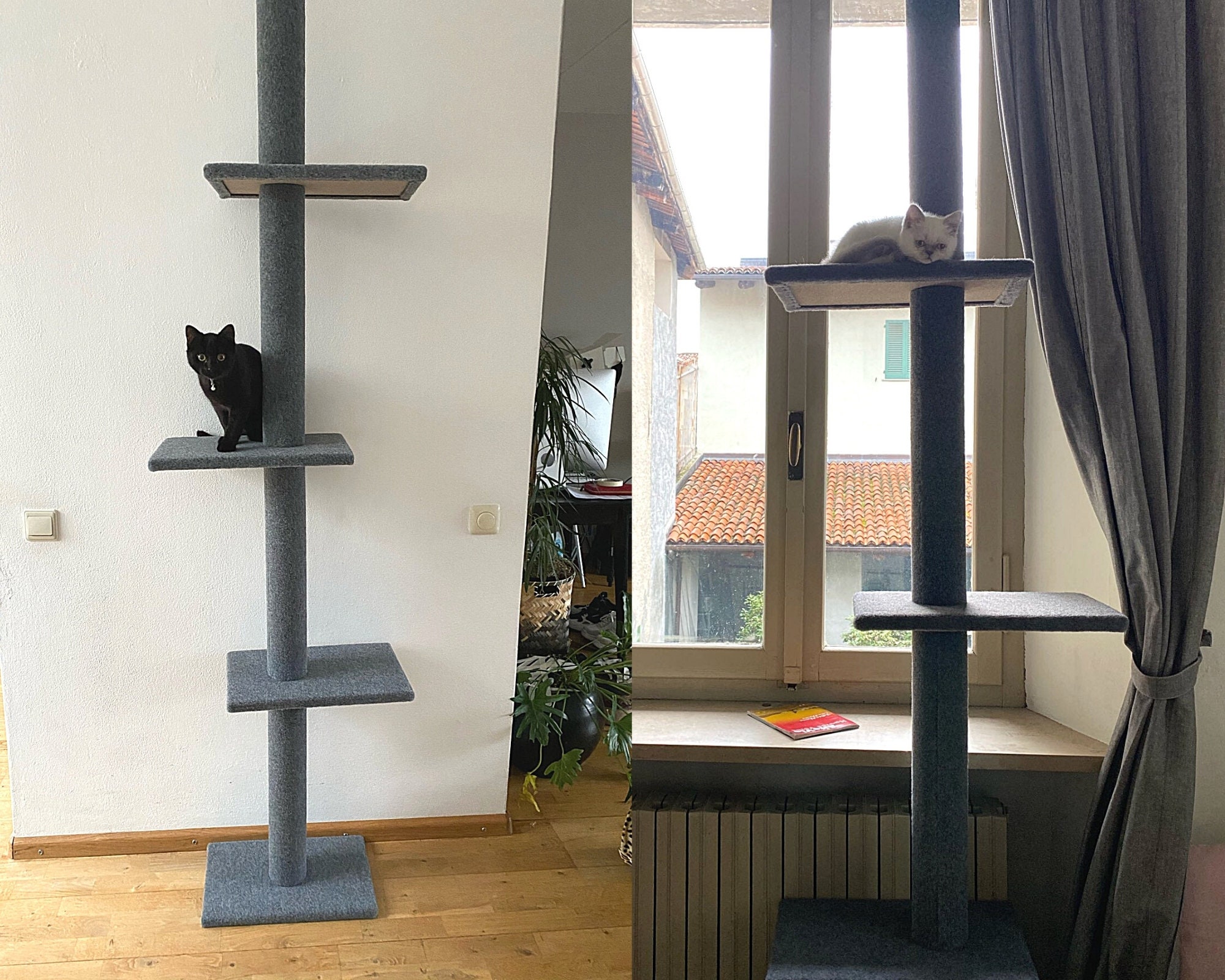 Floor to Ceiling Cat Tree Large Straight Cat Tree Tower Etsy
