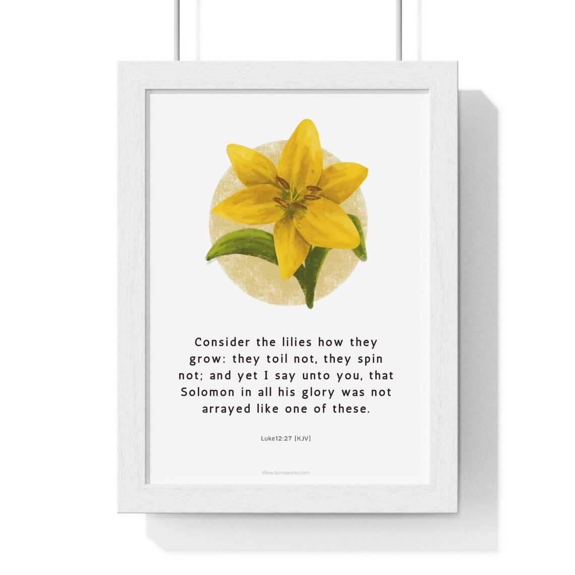 Lily Yellow Bible Verses Printable Poster Christian wall art Etsy