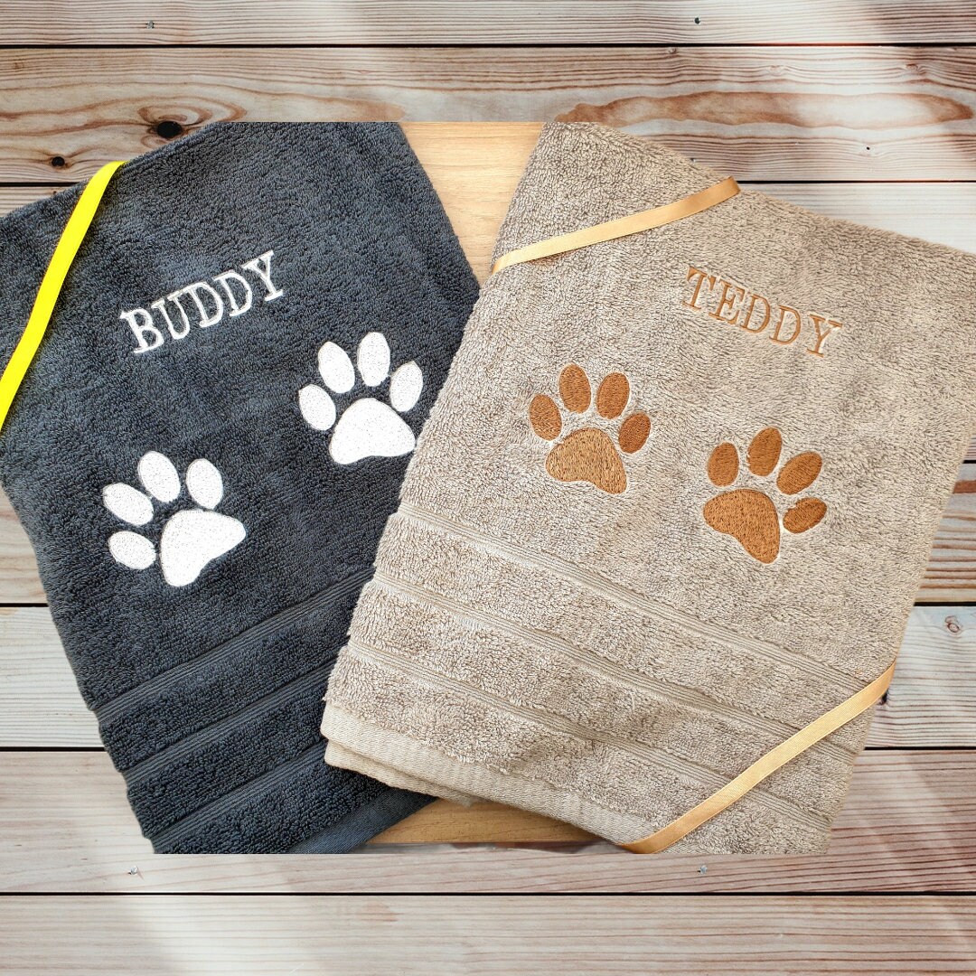 Personalised pet towel with large paws Etsy
