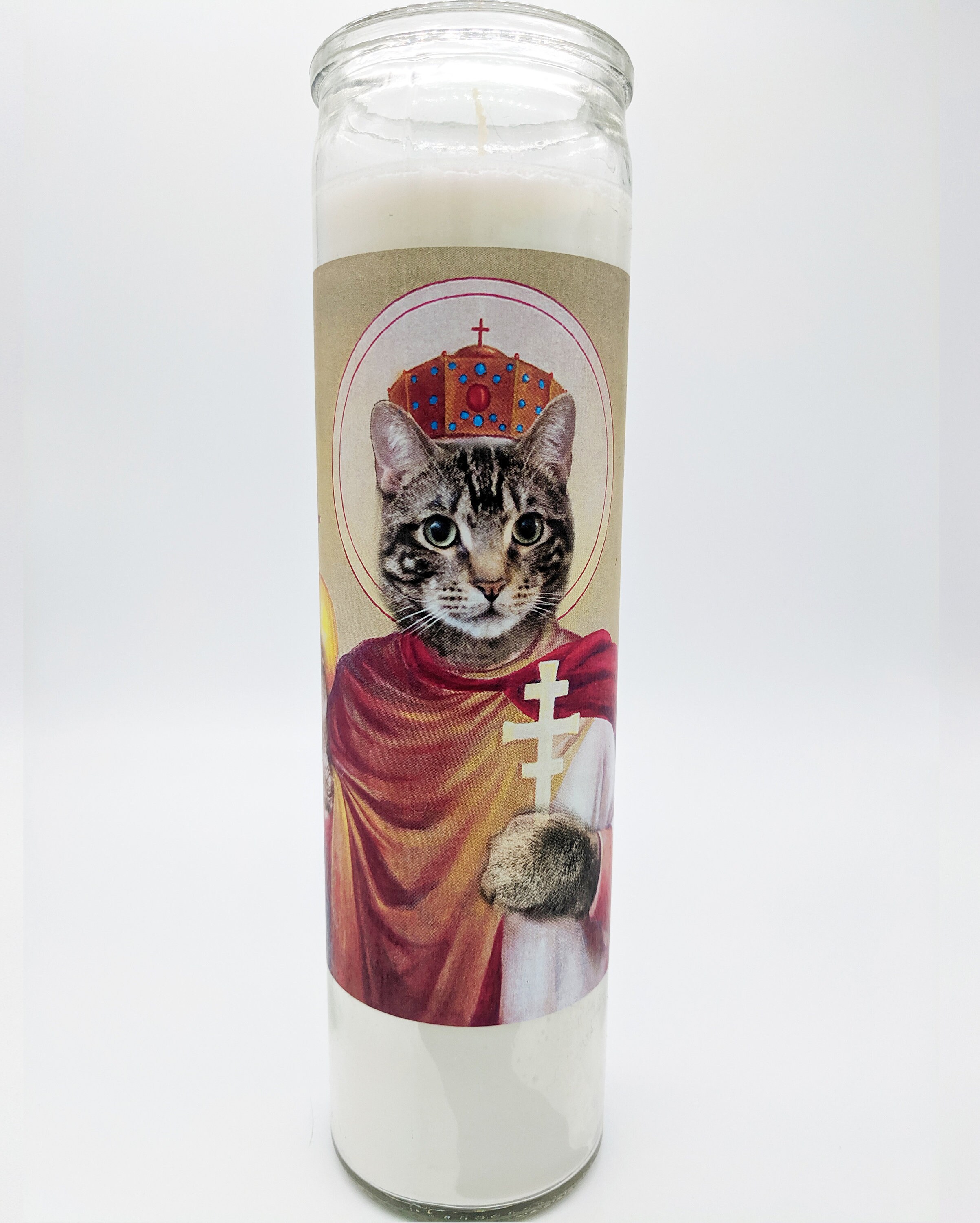 Custom Cat Saint Prayer Candle Etsy