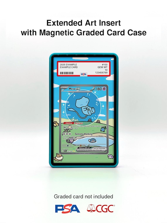 Extended Artwork for Graded Cards + Magnetic Display Case - Etsy