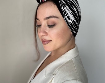 Boho Reversible Satin Turban Headband – Handmade Fashion Headpiece with Quality Fabric , Mothers Day 2024 , Mother's Day Gift