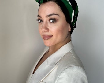 Boho Reversible Satin Turban Headband – Handmade Fashion Headpiece with Quality Fabric– Unique Hair Accessory for Women