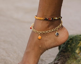 Japen Anklet , Ankle Bracelets for Women, Dainty Anklet, Womens Anklet, Glass Bead Anklet , Surfer Anklet, Beach Anklet