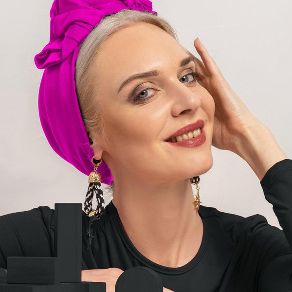 Turbante Headwrap - Diademas para mujer - Alambre ajustable - Colores lisos - Accesorios para el cabello Boho para mujer - Regalo perfecto para el Día de la Madre