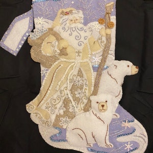Elegant Santa Bucilla stocking completed