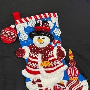 Adorable Bucilla Snowman stocking completed