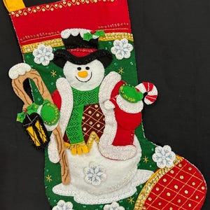 Adorable Bucilla Snowman stocking completed