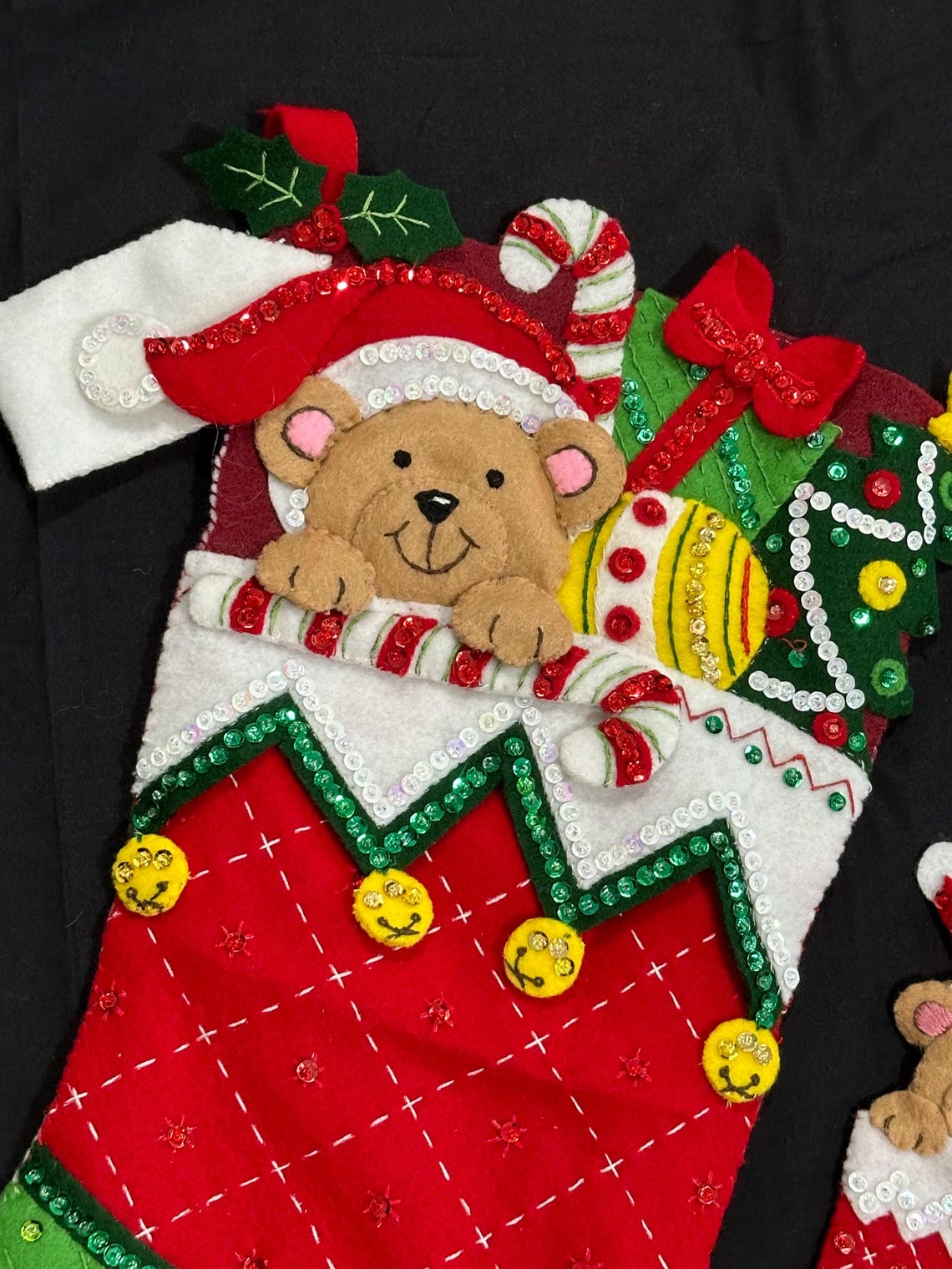 Adorable Bucilla Bear Stocking Completed With Ornament Included - Etsy