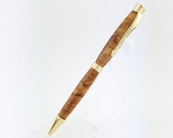 Noble ballpoint pen made of olive wood, handmade