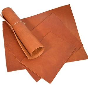 Blank leather Dosset selection brown/black/red 3.6-4.0 mm saddle leather thick leather vegetable tanned Natur-Braun