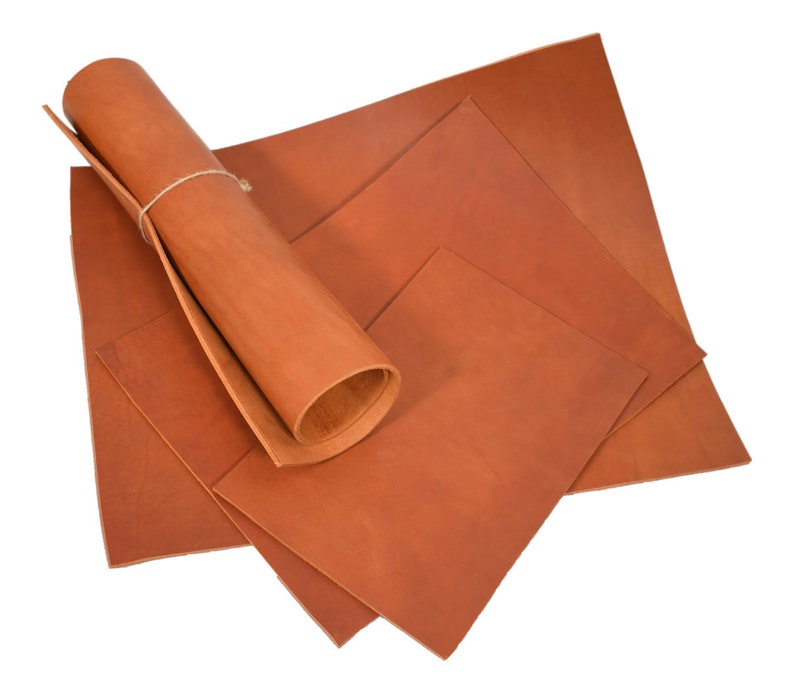 Blank leather Dosset selection brown/black/red 3.6-4.0 mm saddle leather thick leather vegetable tanned Natur-Braun