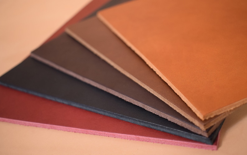 Blank leather Dosset selection brown/black/red 3.6-4.0 mm saddle leather thick leather vegetable tanned image 1