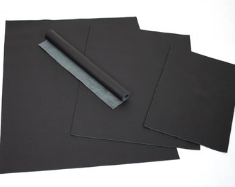 Cowhide "Cortina" leather piece nappa leather soft 1.2-1.4 mm black furniture leather pocket leather #w002