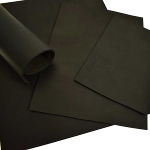 Blank leather Dosset selection brown/black/red 3.6-4.0 mm saddle leather thick leather vegetable tanned Black