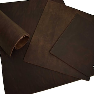 Blank leather Dosset selection brown/black/red 3.6-4.0 mm saddle leather thick leather vegetable tanned Dunkel-Braun