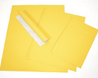 Cowhide "Celestina" leather piece nappa leather soft 1.0-1.2 mm lemon yellow furniture leather pocket leather #w574