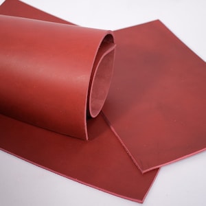 Blank leather Dosset selection brown/black/red 3.6-4.0 mm saddle leather thick leather vegetable tanned Oxblood-Red