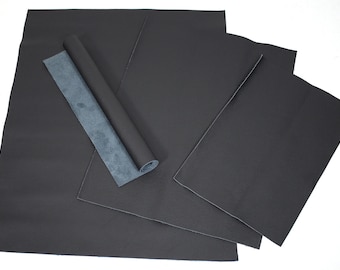 Cowhide "Celestina" leather piece nappa leather soft 1.0-1.2 mm black furniture leather pocket leather #w009