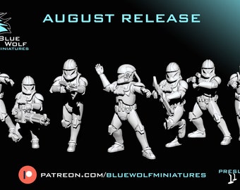 P1 Clone Pilots - Star Wars Legion Compatible - Blue Wolf Miniatures