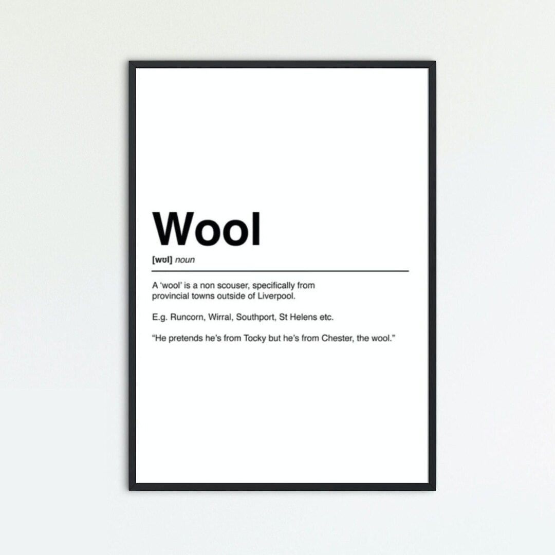 Wool Definition Print Liverpool Slang Words Urban Dictionary Etsy