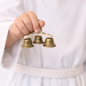 Triple Altar Bell – Catholic Mass Bell – Liturgy Bell for Altar Servers – Handmade Consecration Bell