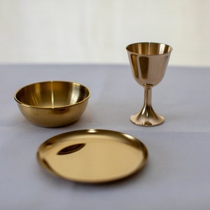 Chalice, Communion Cup and Paten miniature child METAL