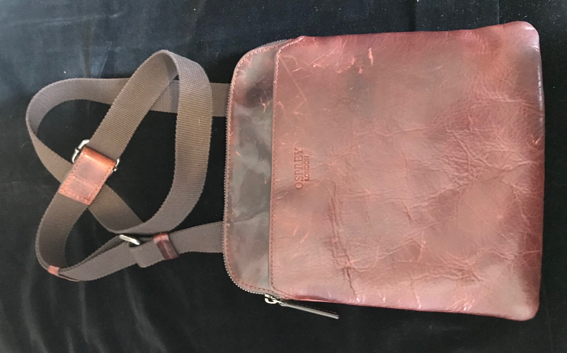 Fabulous Genuine Leather Osprey Messenger Style Bag in Etsy