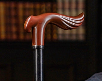 Elegant Ladies Walking Cane, Carved Wooden Walking Stick, Stylish Womens Support Cane, Comfortable Handle, Handmade Mobility Cane
