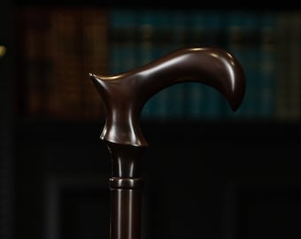 Wooden Walking Stick for Men, Victorian Walking Stick with Ergonomic Hook Handle, Derby Walking Cane, Stylish Gift For Seniors
