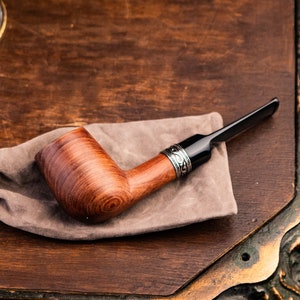 Wooden Tobacco Pipes with Metal Insert, Handmade Smoking Pipes, Men Smoker Gift, Beginner Smoking Tobacco Pipe, Christmas Gifts for Him