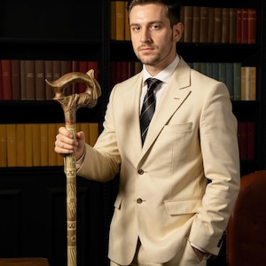 Wizard Cane Wooden Cane for Men Horse Cane Walking Stick Carved Canes Unique Cane Fantasy Cane Heavy Duty Cane Sturdy Cane Ornament Cane