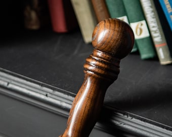 Ręcznie rzeźbiona drewniana laska spacerowa, uchwyt gałkowy, styl wiktoriański